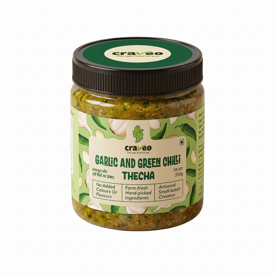 Craveo Garlic & Green Chilli Thecha | (Hari Mirch ka Thecha)