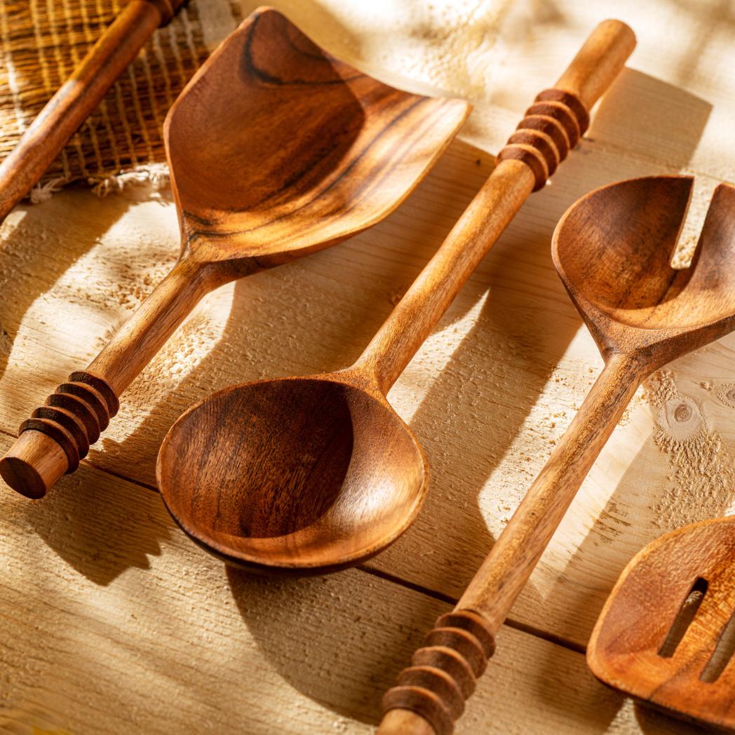 Araana Home Garoh Designer Premium Wooden Spatulas and Ladles