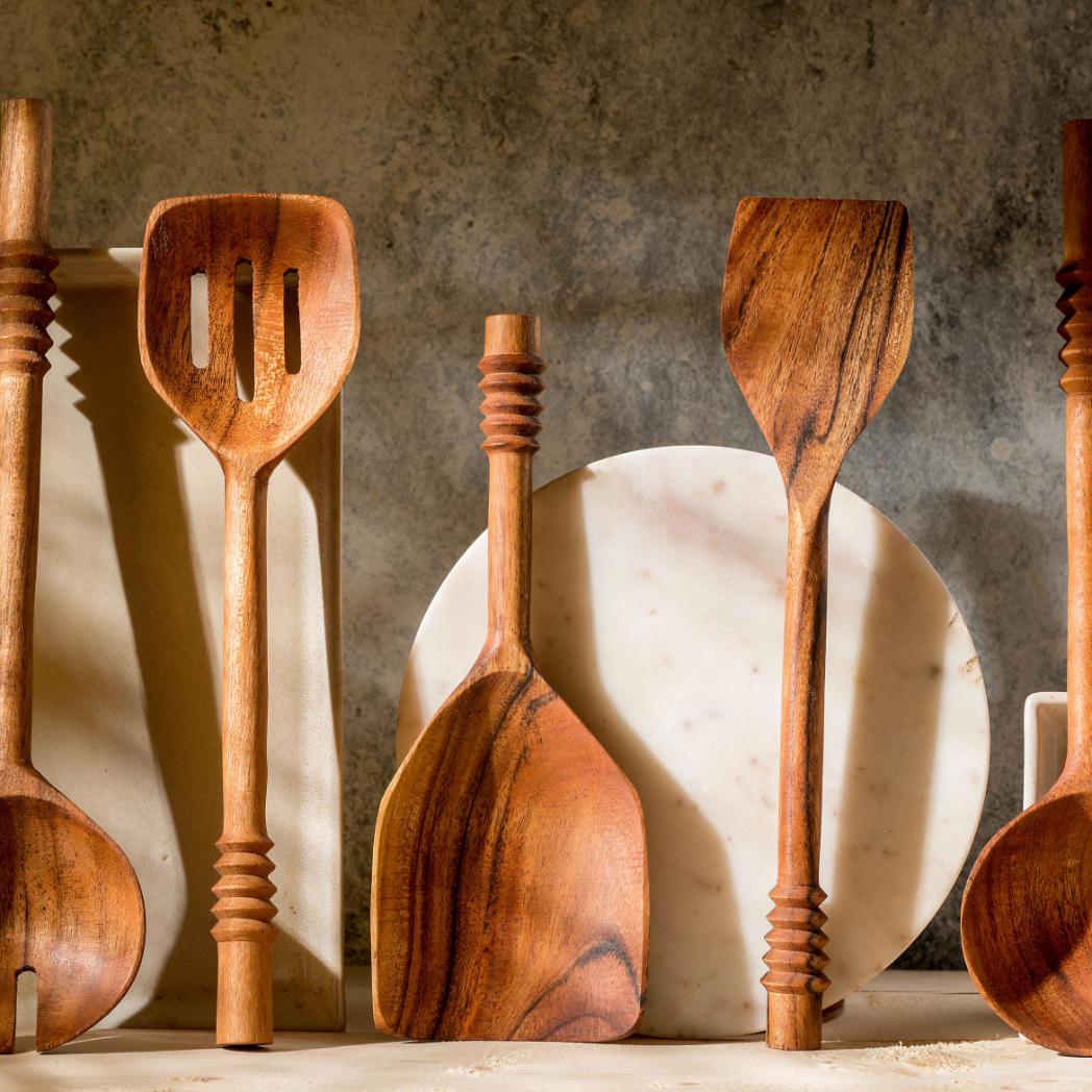 Araana Home Garoh Designer Premium Wooden Spatulas and Ladles