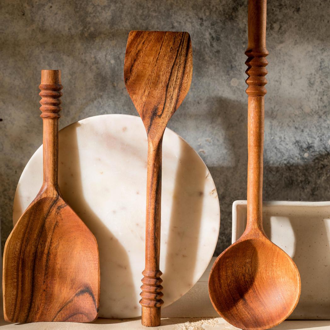 Araana Home Garoh Designer Premium Wooden Spatulas and Ladles