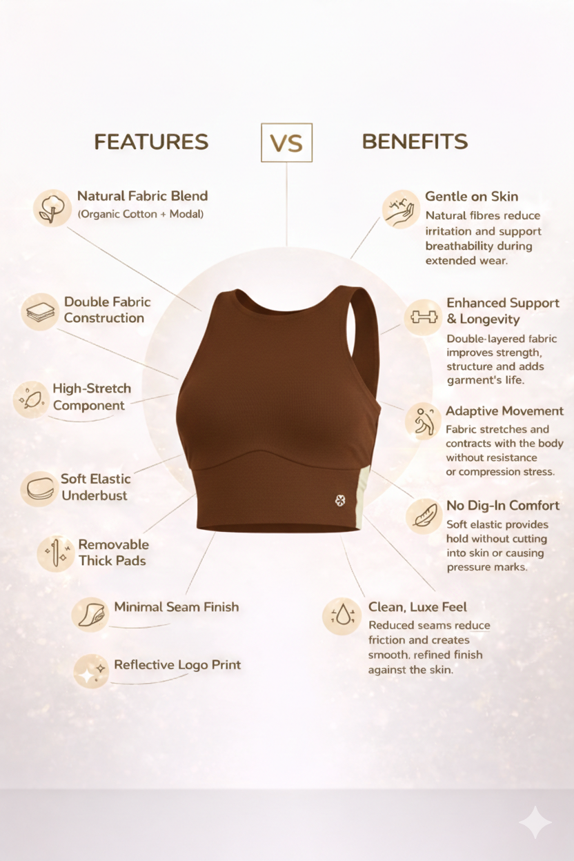 Elope Organic Cotton Modal Padded Yoga Bra Top