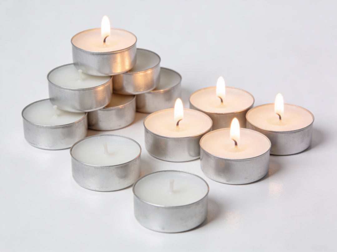 Rasa Home Unscented Tealight Candles Pack of 50 |  Long-Lasting Wax