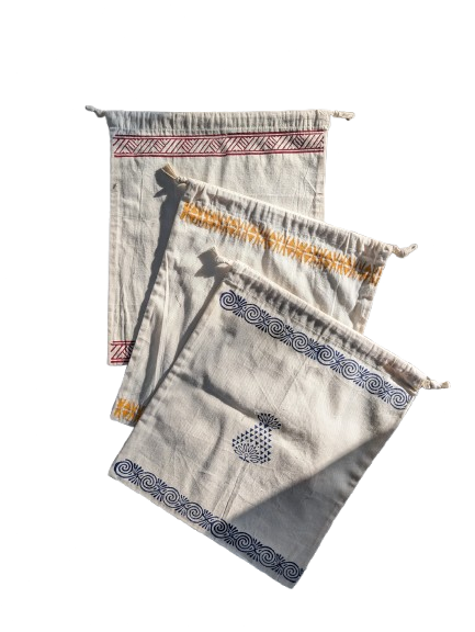 Geosmin Tambula Block Printed Bag (pack of 6)