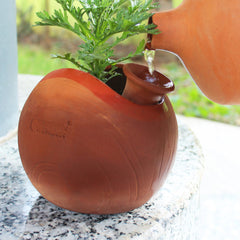GLO (L) Terracotta Planter with Deep Root Watering System