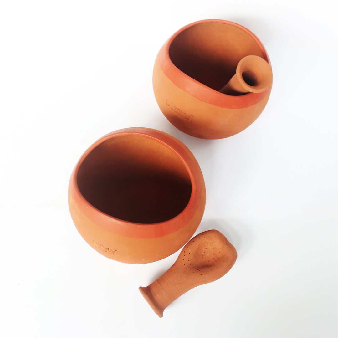 GLO (XL)Terracotta Planter with Deep Root Watering System - Suspire