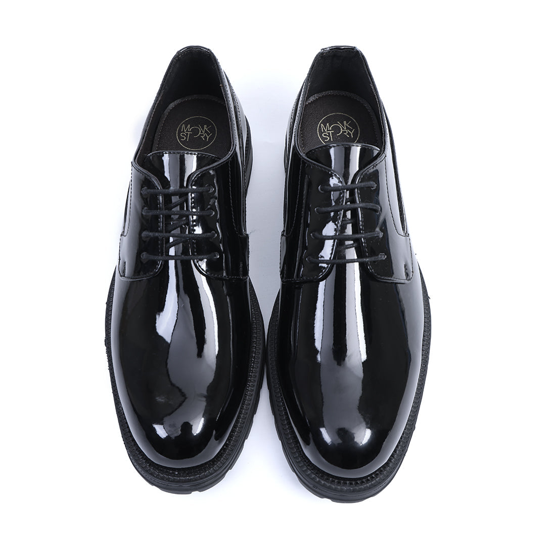 Monkstory Atelier 1990 Patent Derby Lace-Ups - Black