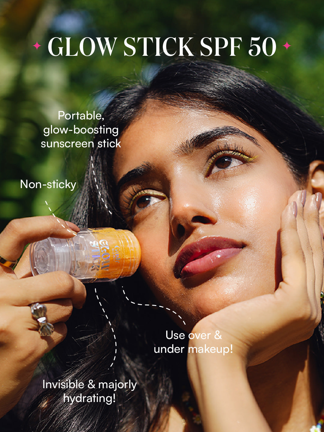 Gush Beauty Glow Stick SPF50 PA++++ UVA+ UVB Glowy Highlighter Sunscreen Stick | 30 g