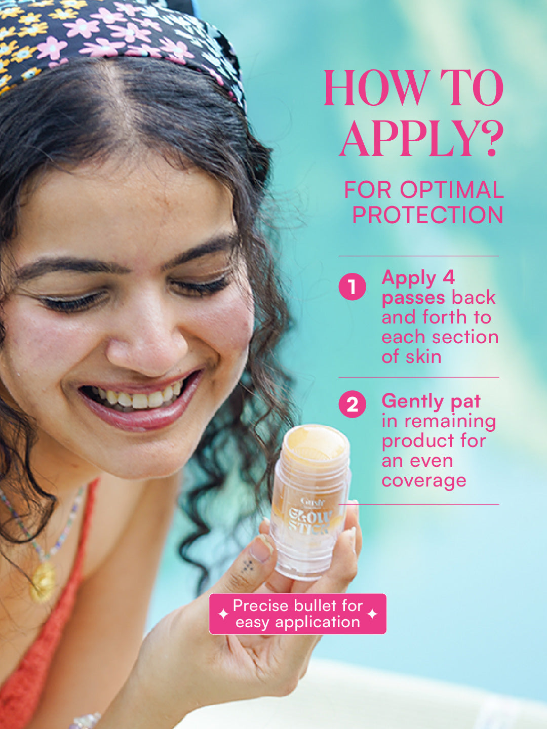 Gush Beauty Glow Stick SPF50 PA++++ UVA+ UVB Glowy Highlighter Sunscreen Stick | 30 g