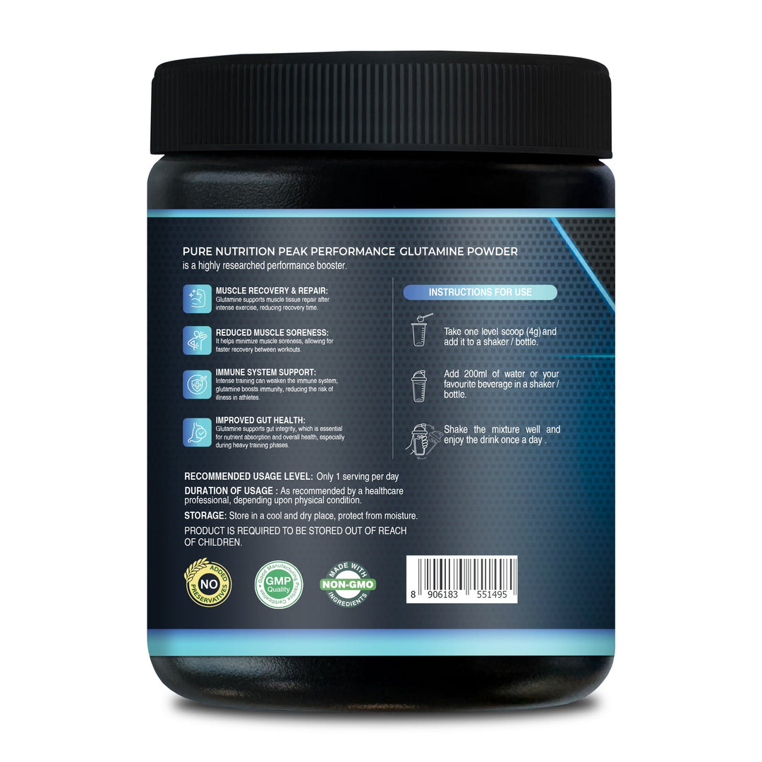 Pure L-Glutamine Powder 200g | Unflavoured Recovery & Workout Nutrition Supplement