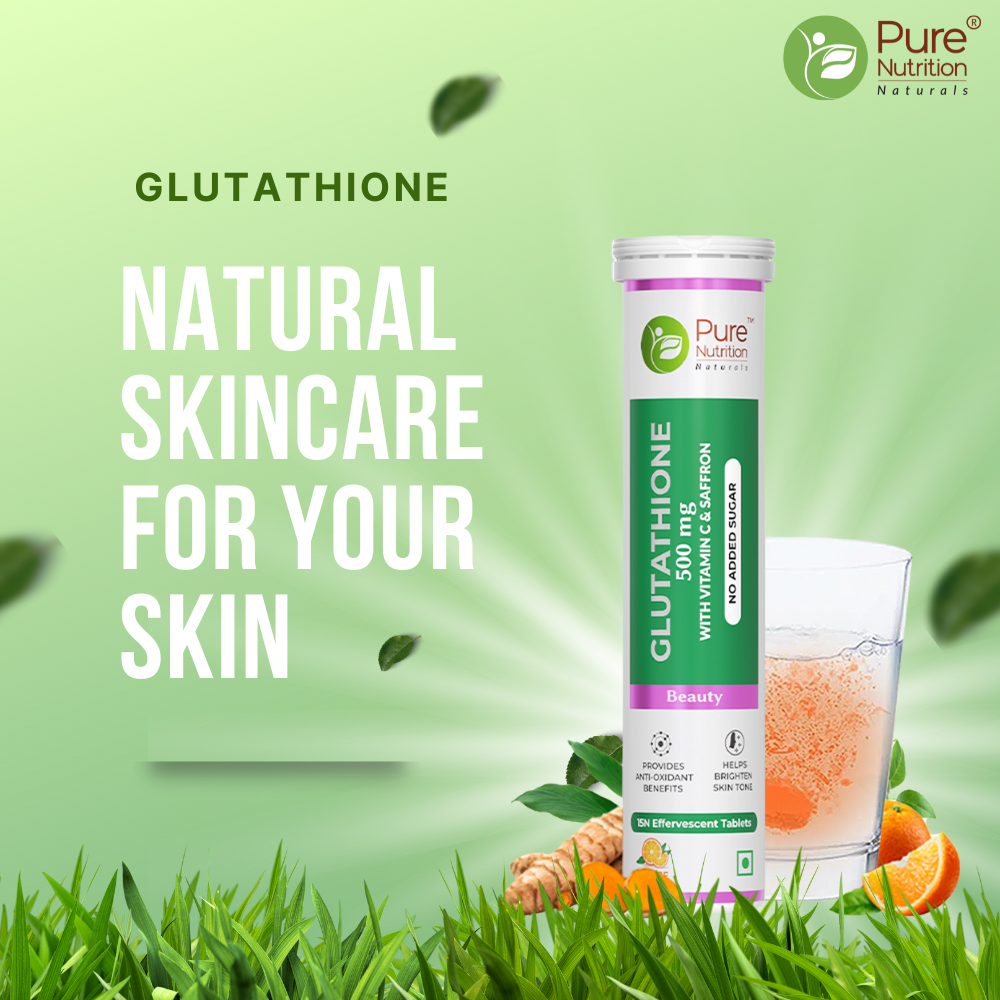 Glutathione 500mg with Vitamin C & Saffron | Effervescent Tablets for Skin Glow