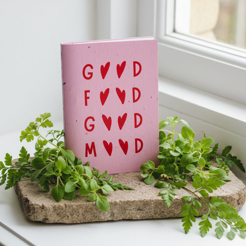 good food good mood plantable notebook