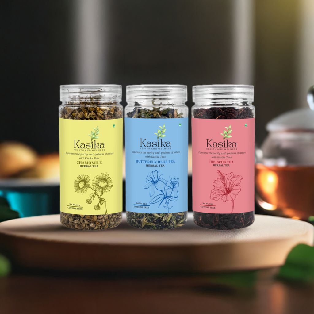 Kasika Blue Pea / Hibiscus / Chamomile Caffeine Free Combo in Loose Tea