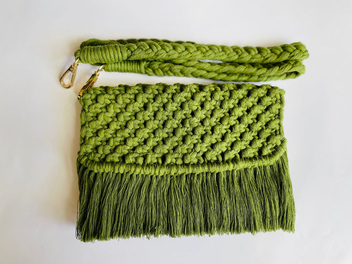 SUTRAM Macrame Handbag For Women and Girls - Boho sling bag/Clutch, 22 x 17 cm
