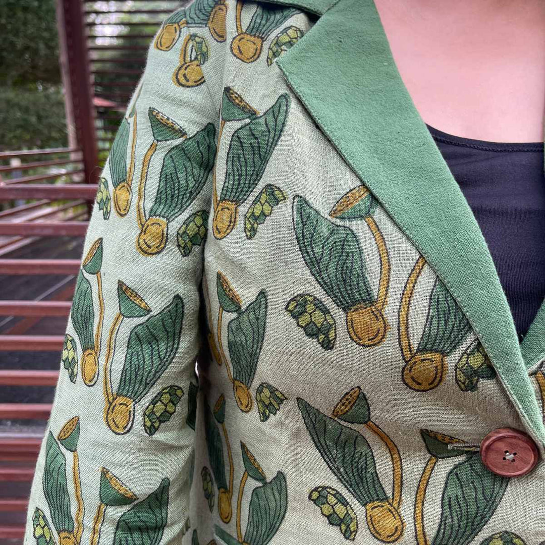 Green Seedline Scallop Blazer - Suspire