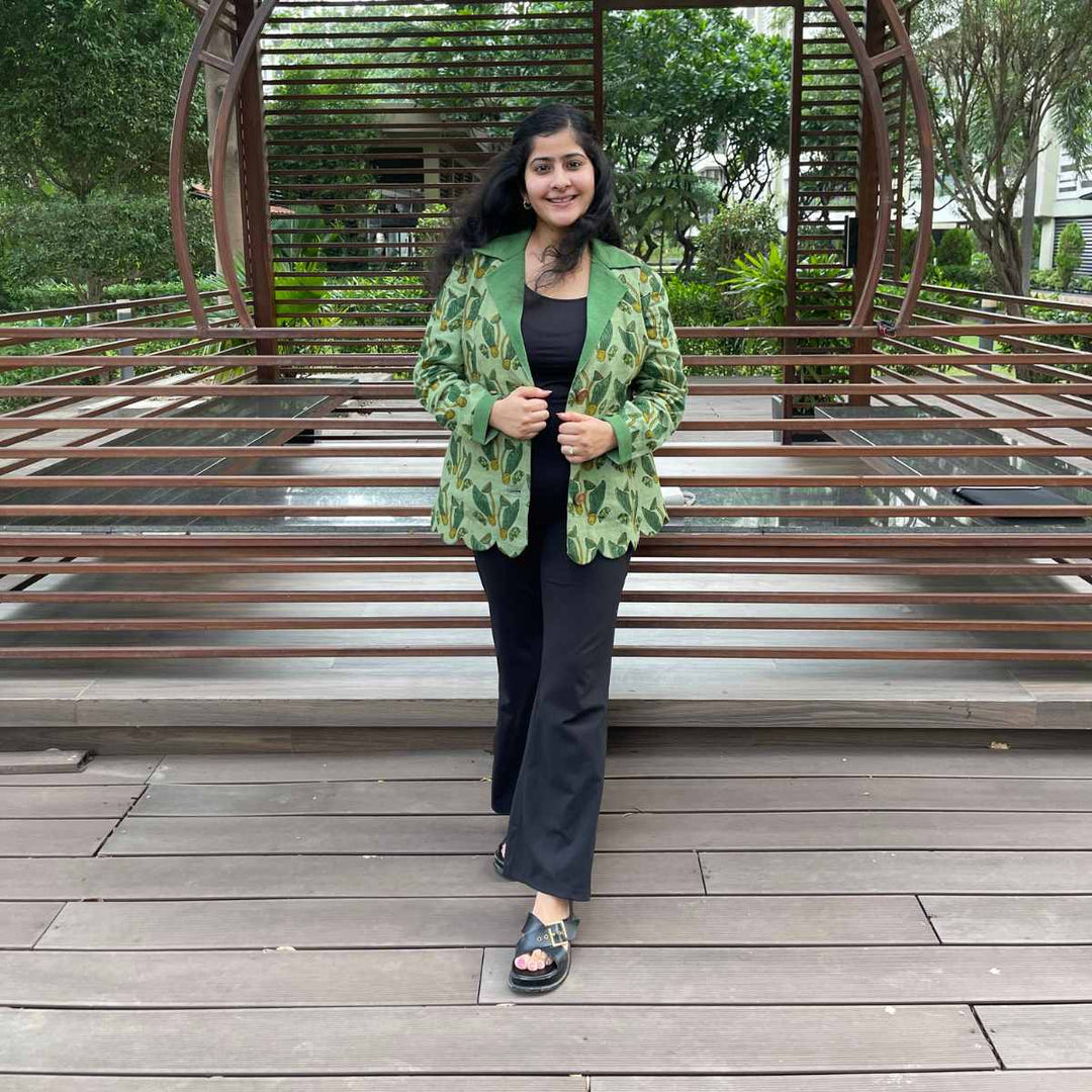 Green Seedline Scallop Blazer - Suspire