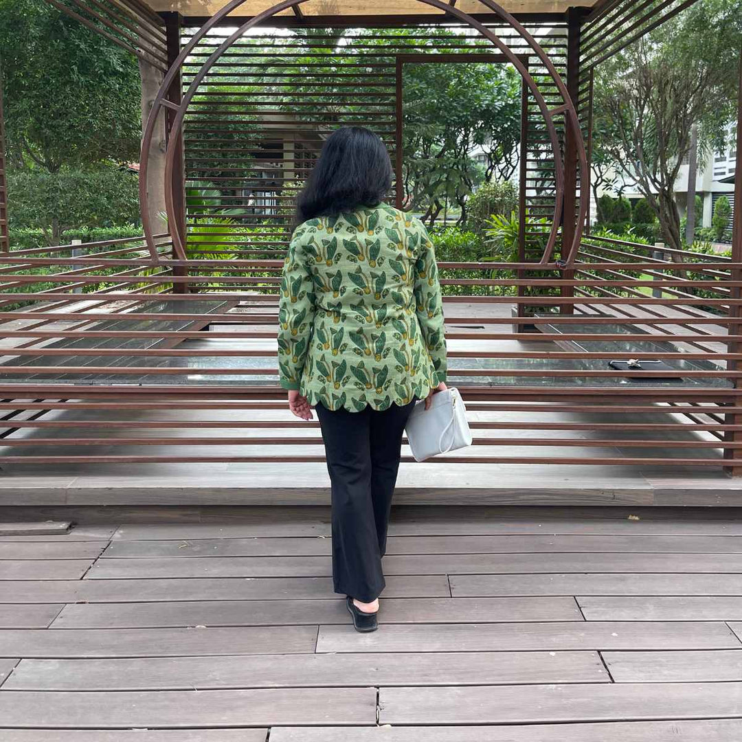 Green Seedline Scallop Blazer - Suspire