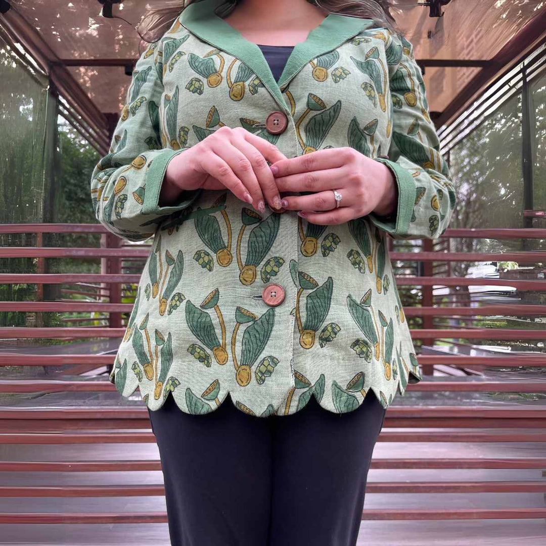 Green Seedline Scallop Blazer - Suspire