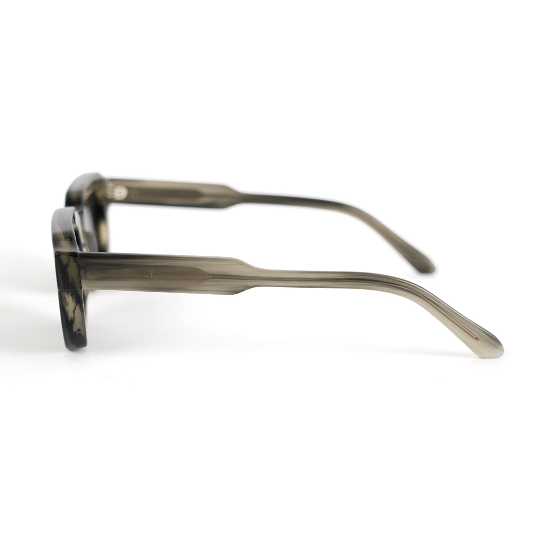 Monkstory Geometric Acetate Unisex Sunglasses - Marbleous Olive Grey