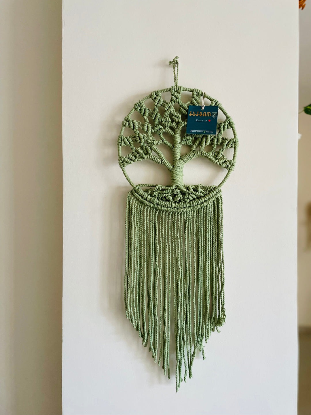 SUTRAM Handmade Boho Macrame Dream Catcher for Home - Macrame Wall Hanging 25 x 65 cm