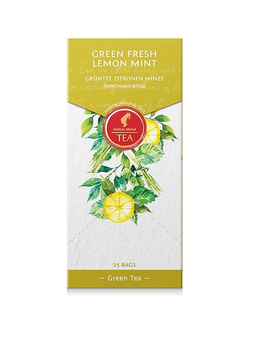 Julius Meinl - Green Fresh Lemon Mint - Green Tea - Pack of 25 Tea Bags