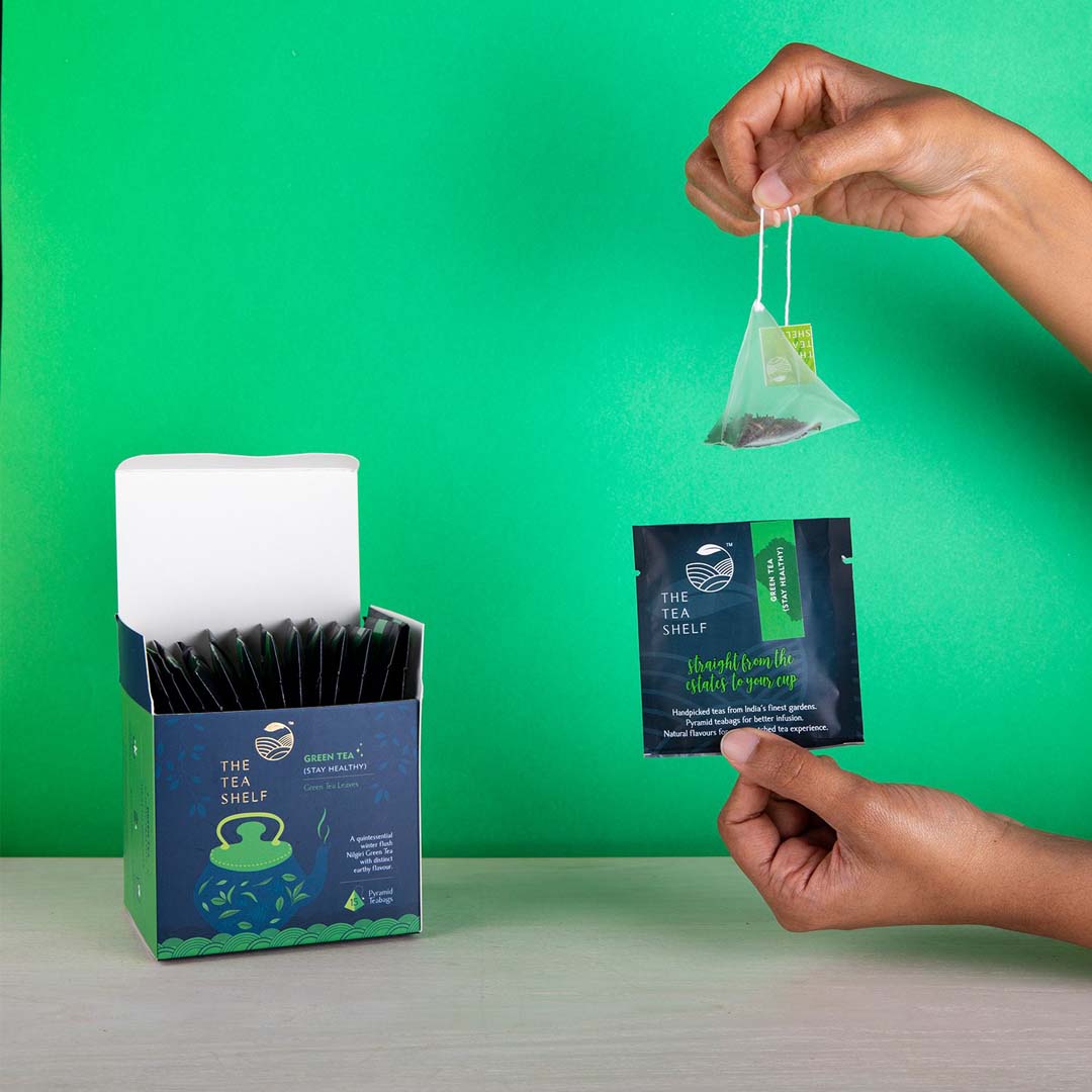 The Tea Shelf Green Tea - 15 Pyramid Teabag
