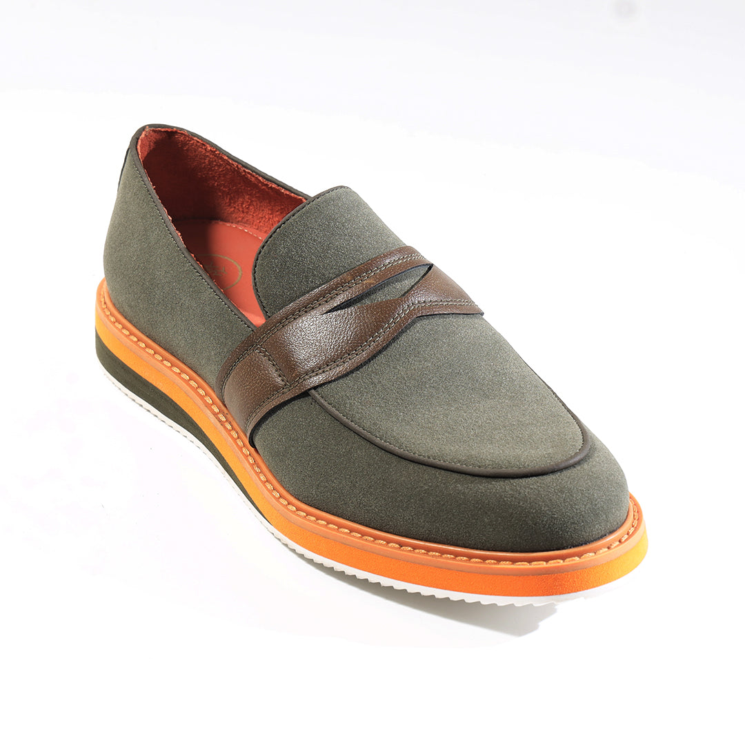 Monkstory Escape Stacked Sole Penny Loafers – Olive Green