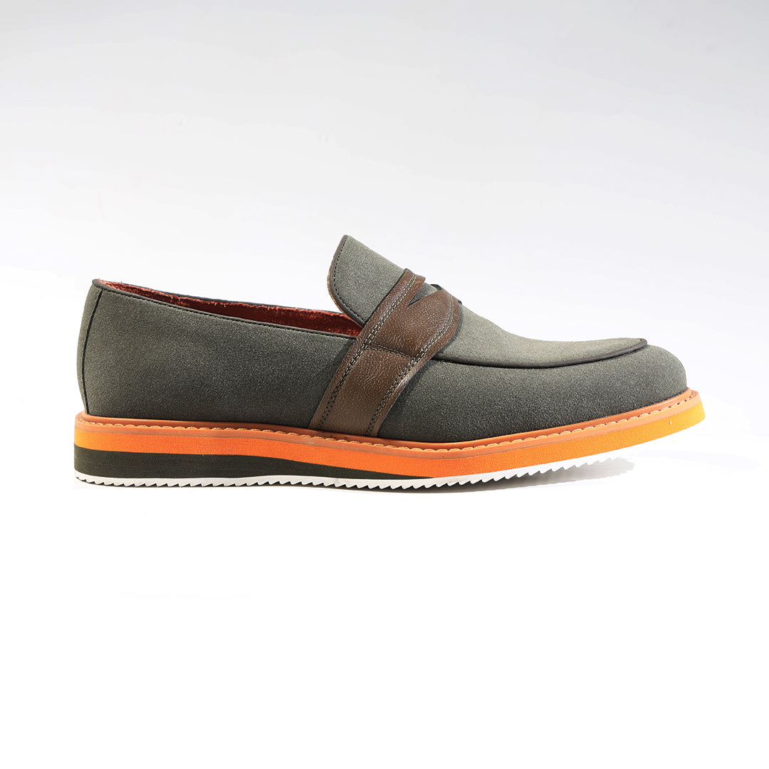 Monkstory Escape Stacked Sole Penny Loafers – Olive Green