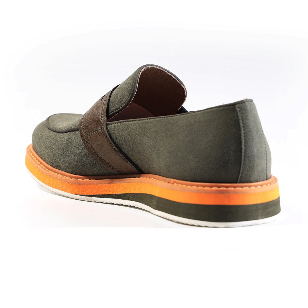 Monkstory Escape Stacked Sole Penny Loafers – Olive Green