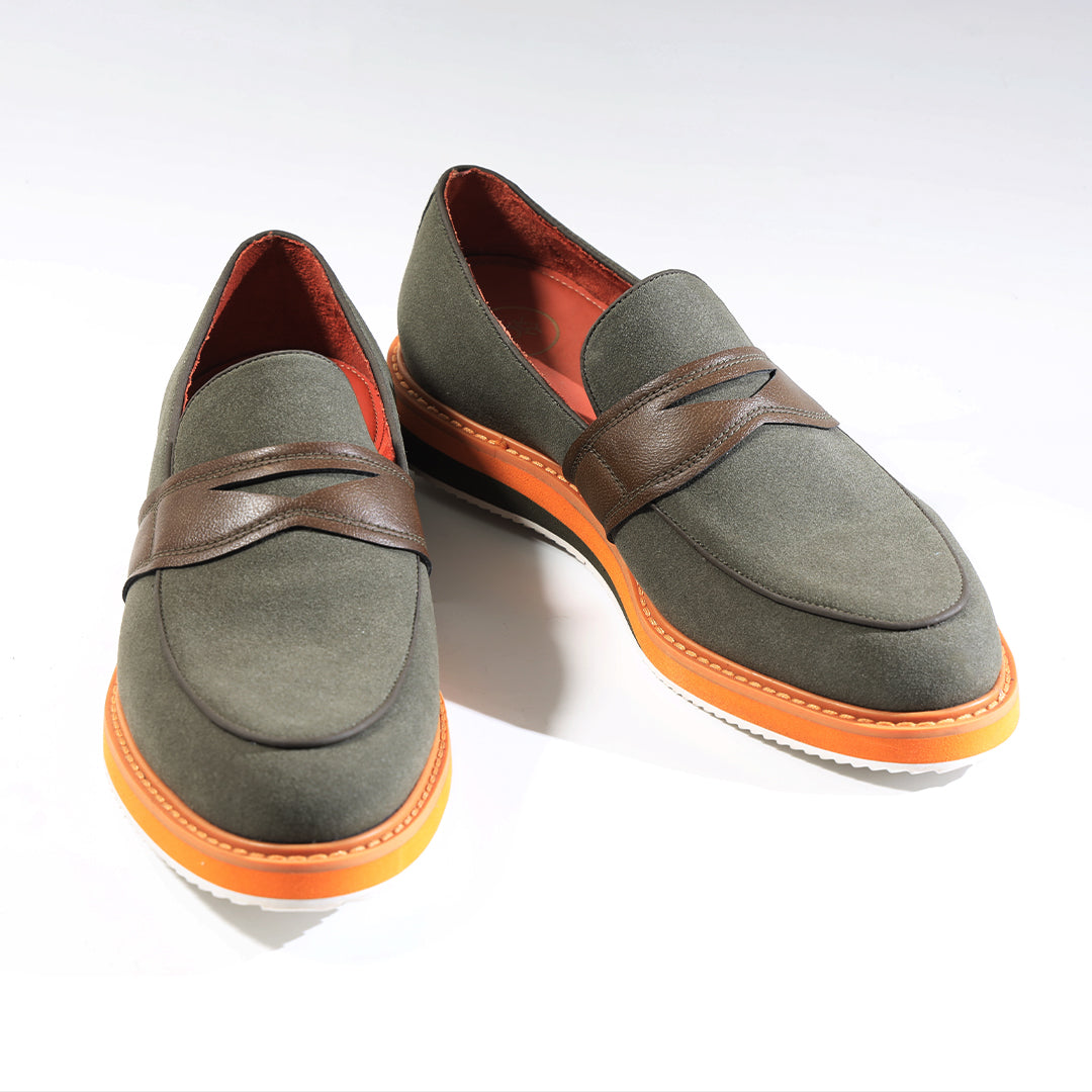 Monkstory Escape Stacked Sole Penny Loafers – Olive Green