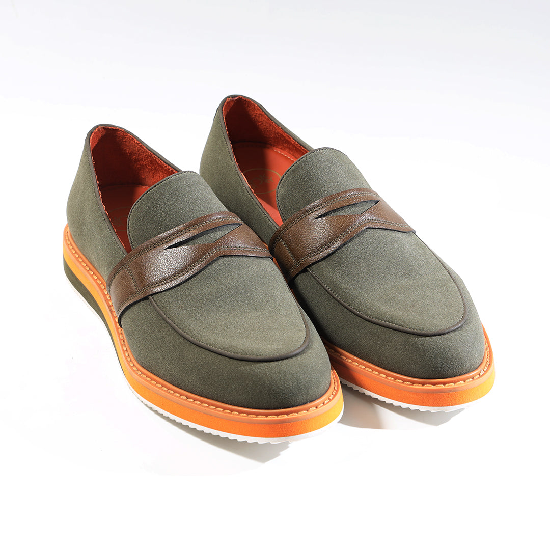 Monkstory Escape Stacked Sole Penny Loafers – Olive Green