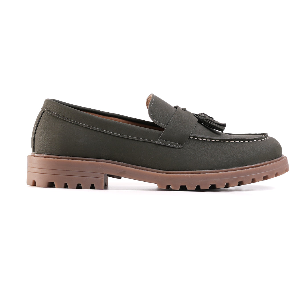 Monkstory Cosmopolitan Urban Tassel Loafers  - Olive