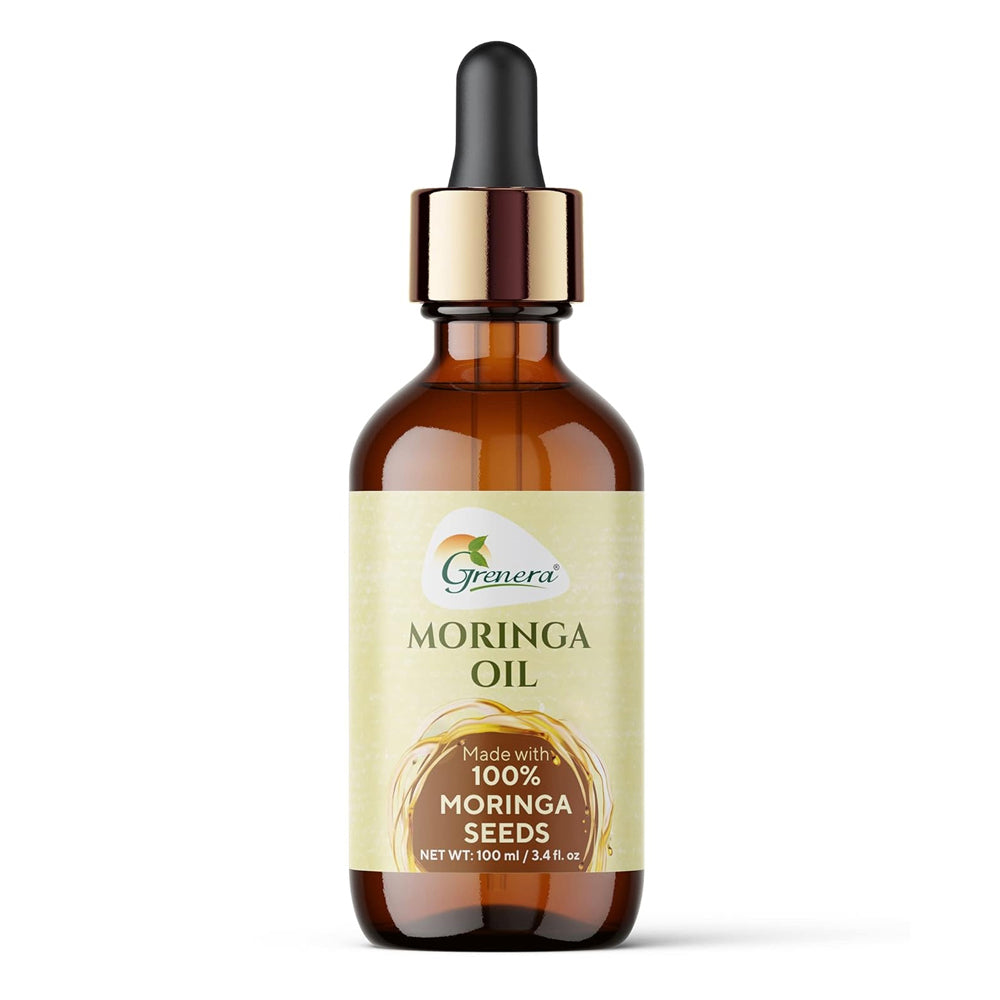 Grenera Moringa Oil 100 ml Cold Pressed Extra Virgin for Hair Growth, Skin Care and Anti-Ageing