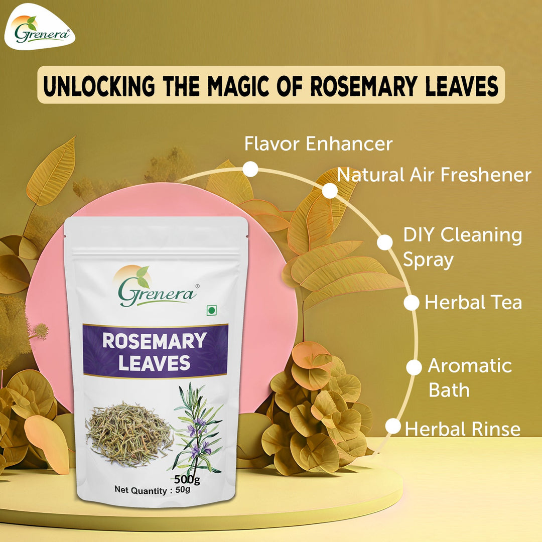 Grenera Rosemary Dried Leaves 50 grams, Premium Grade Rosemary for Seasoning, Tea and Hair, For Salads, Soups