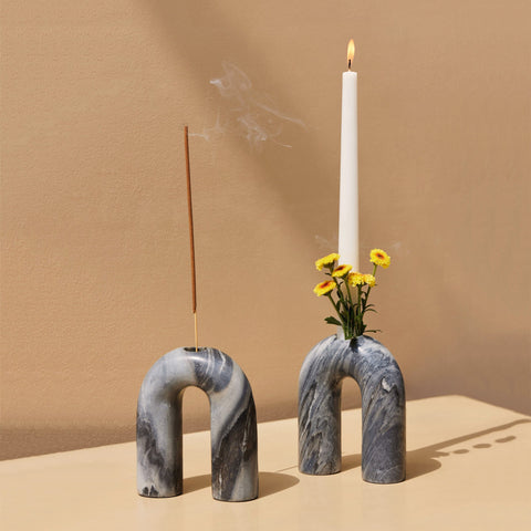 Muun Home Grey Candle Holder