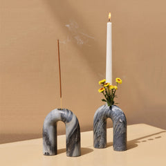 Muun Home Grey Candle Holder