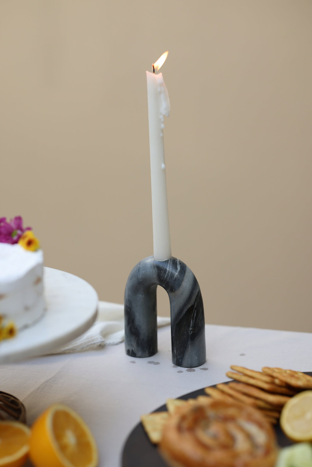 Muun Home Grey Candle Holder