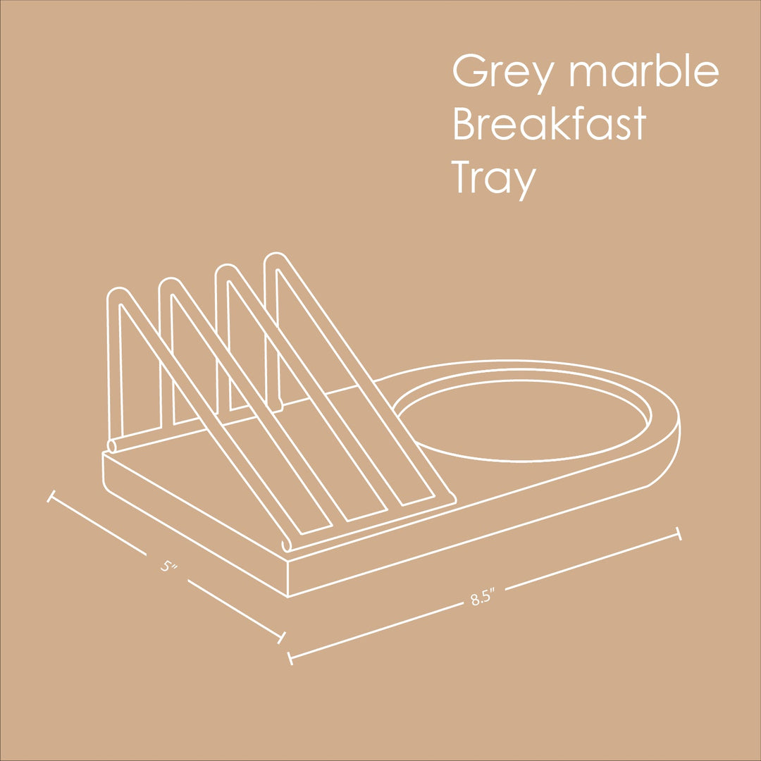 Muun Home Grey marble Breakfast Tray