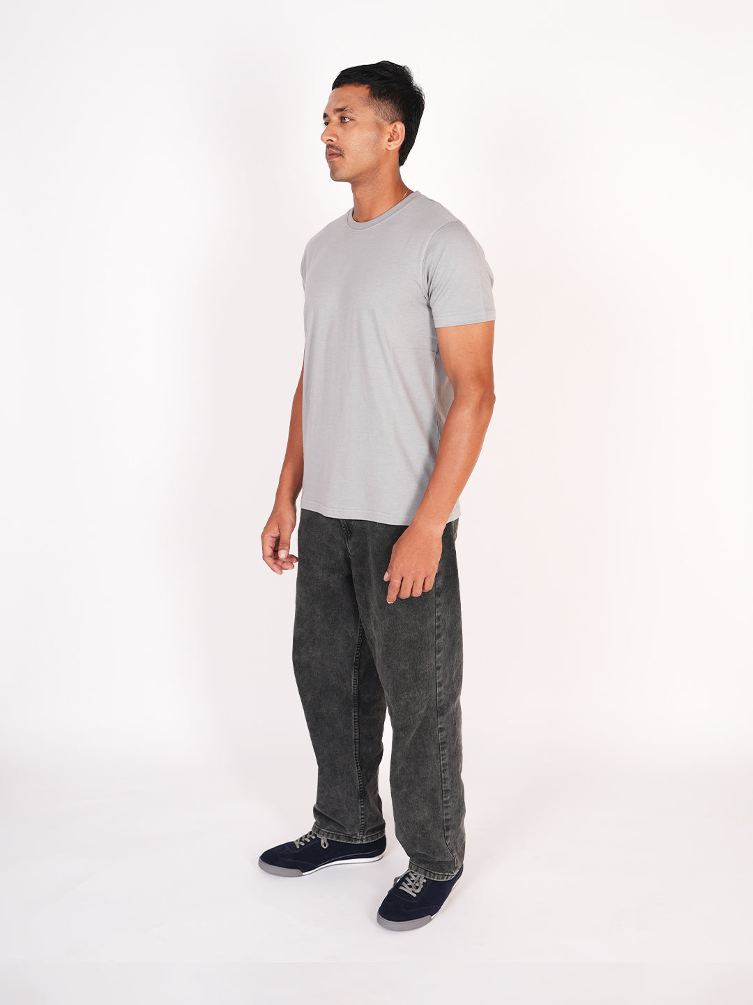 Monkstory Bamboo Cotton Crew Tee - Pastel Grey