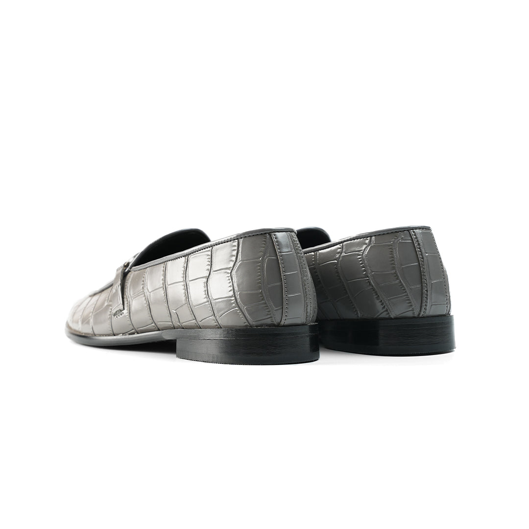 Monkstory Eclecta Croco Side Hook Slip Ons - Grey