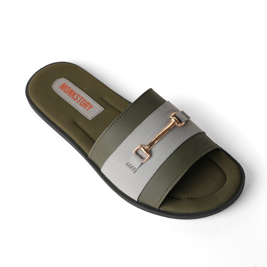 Monkstory Horsebit Slides - Grey