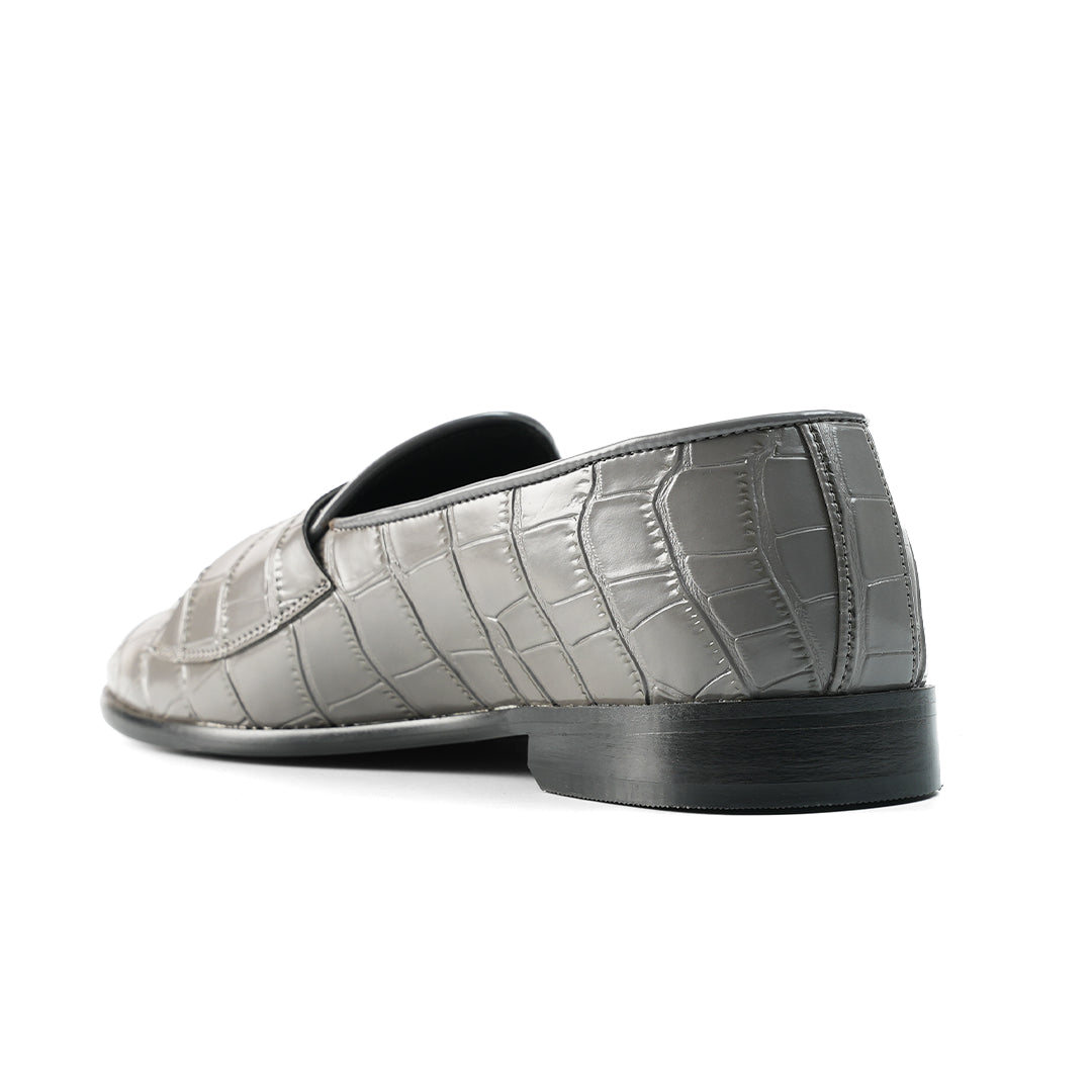 Monkstory Eclecta Croco Side Hook Slip Ons - Grey