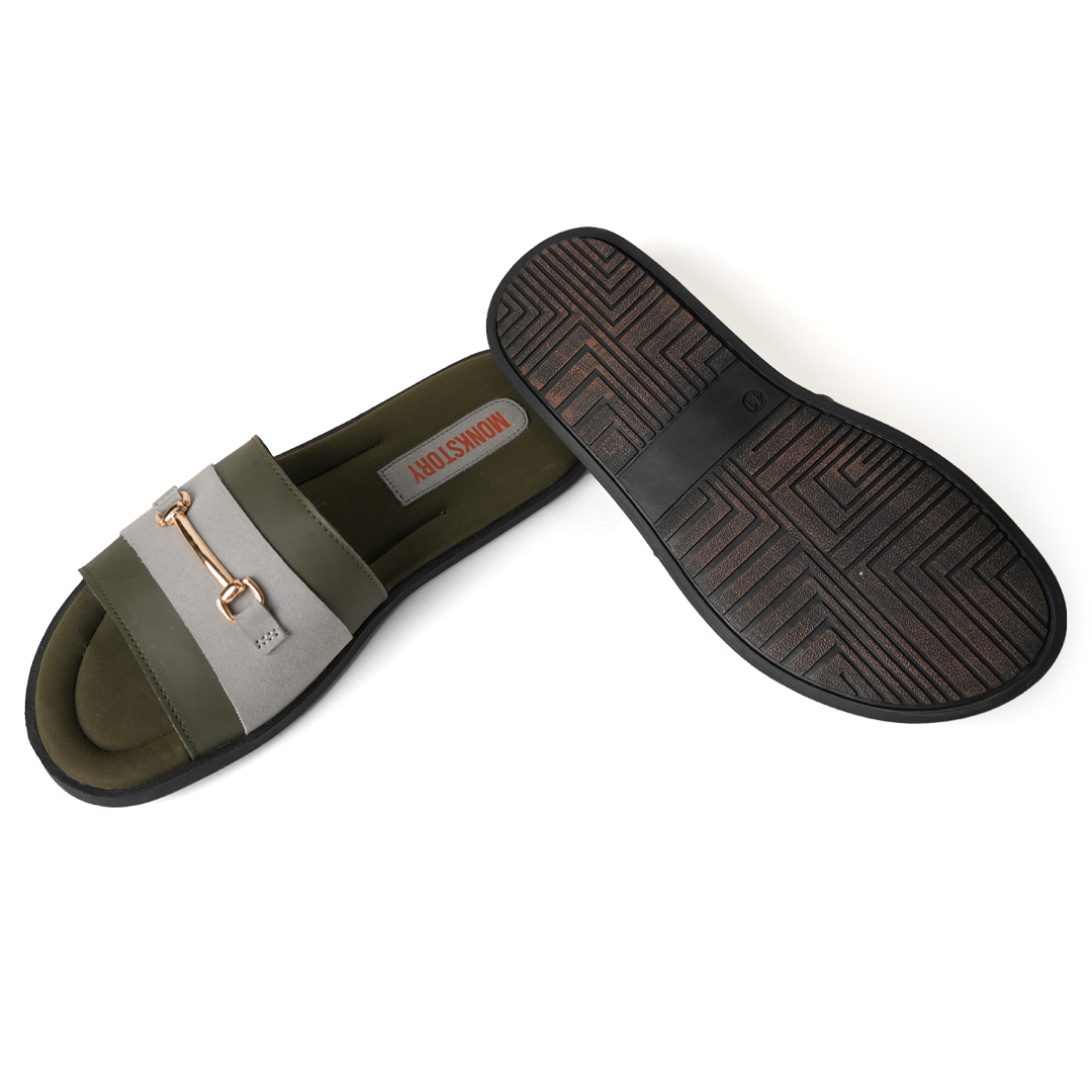 Monkstory Horsebit Slides - Grey