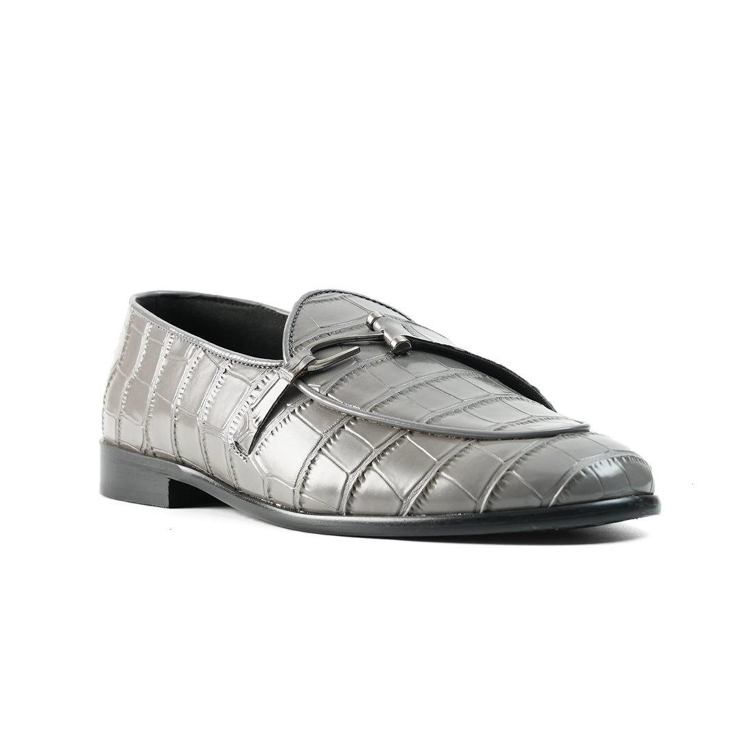 Monkstory Eclecta Croco Side Hook Slip Ons - Grey