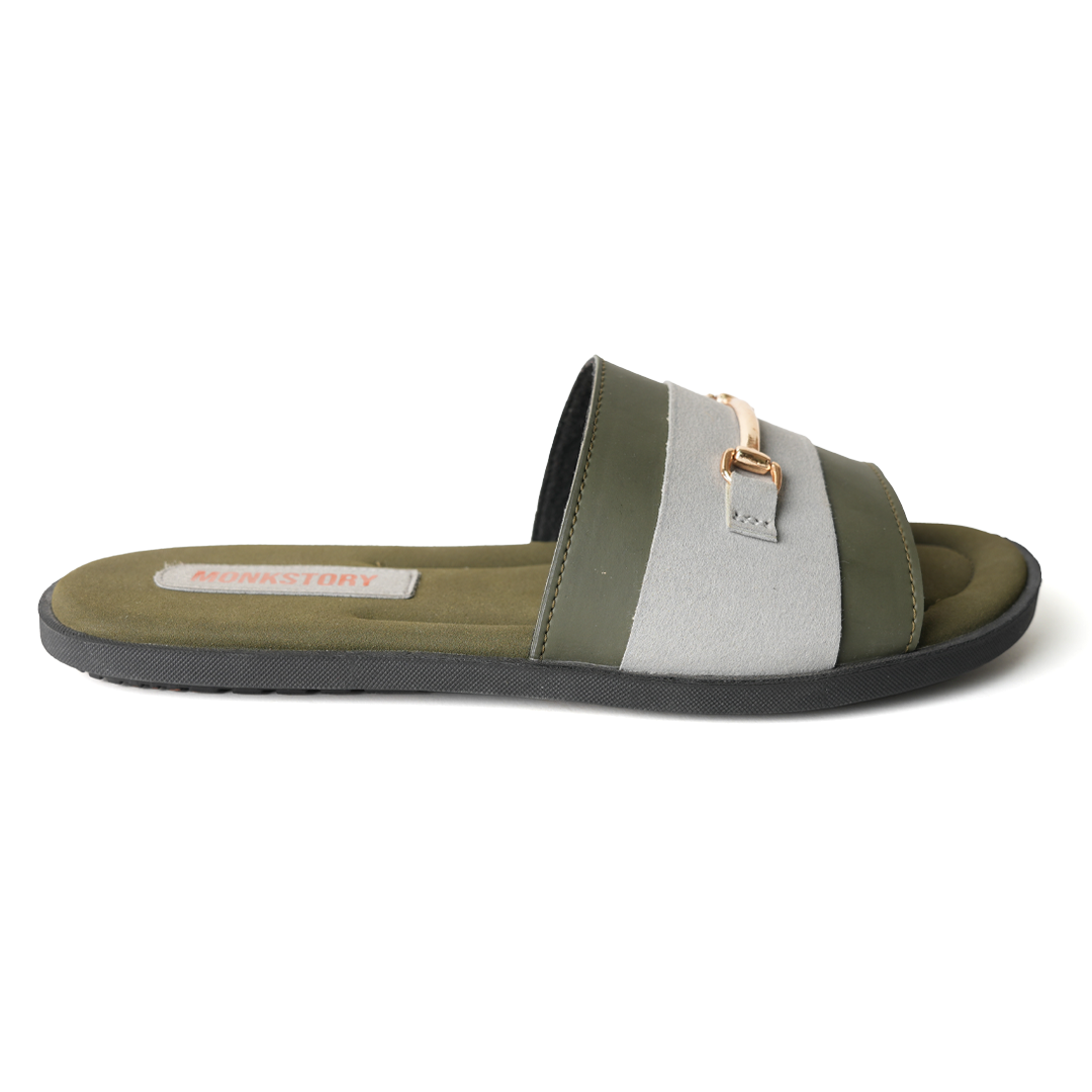 Monkstory Horsebit Slides - Grey