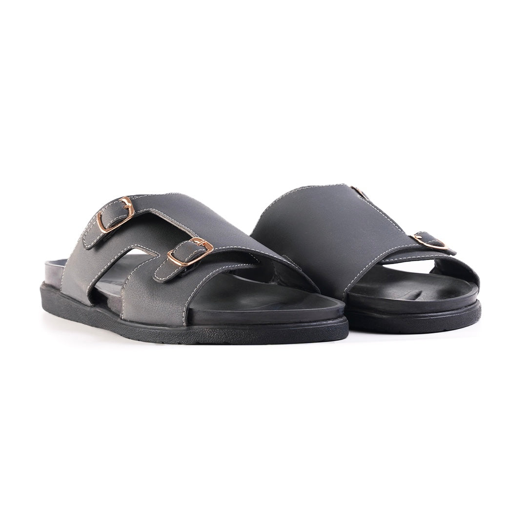 Monkstory Double Monk Footbed Sandals - Grey