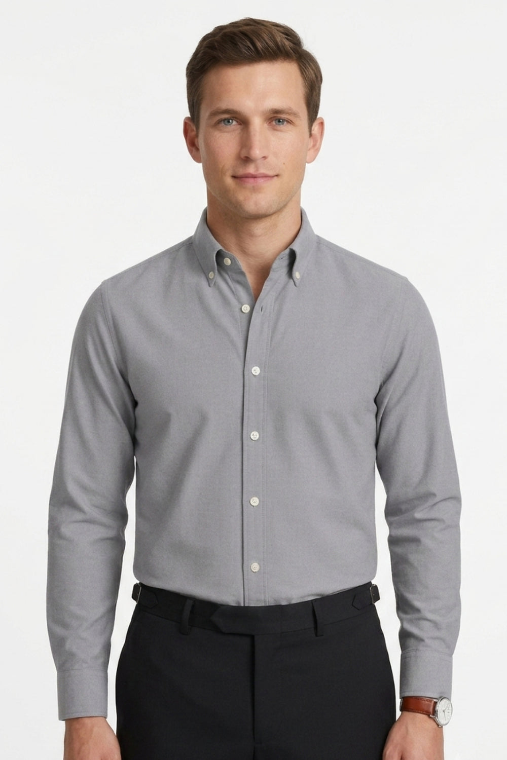 Venhoma Cotton Men's Grey Shirt