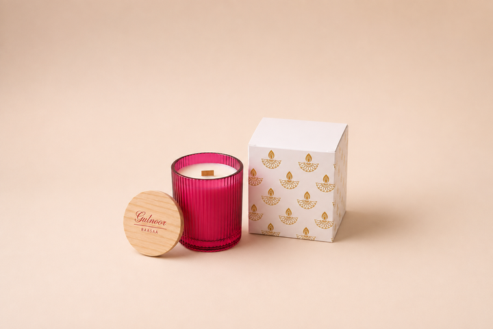 Raasaa Gulnoor – Mahogany Oud & Black Rose Luxury Scented Candle | 160g