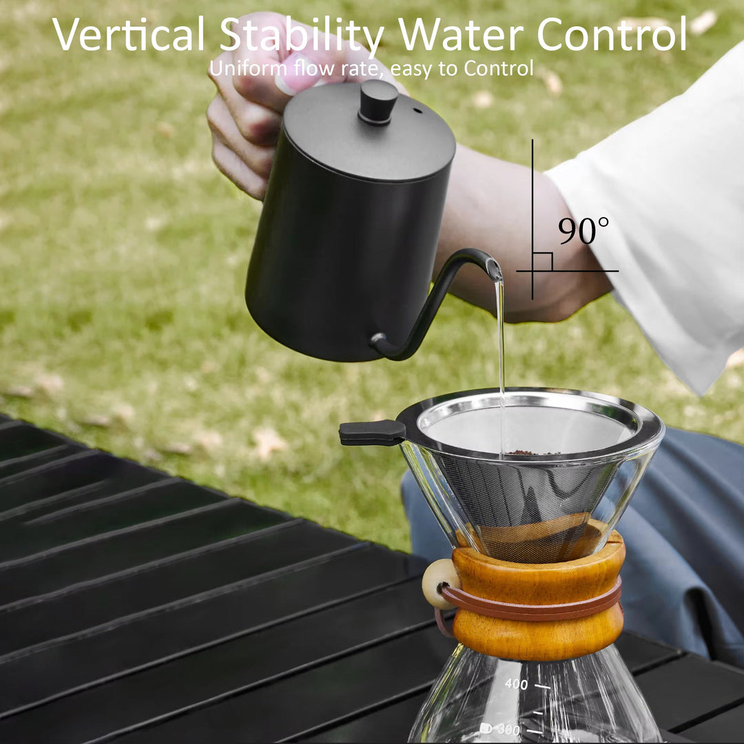 The Bean Co Roasters Roasters 9-Piece Pour-Over Coffee Set | Gooseneck Kettlel | Manual Grinder | Chemex-Style Carafe | Stainless steel filter Dripper, Glass Cups, Bean Holders & Premium Digital Scale