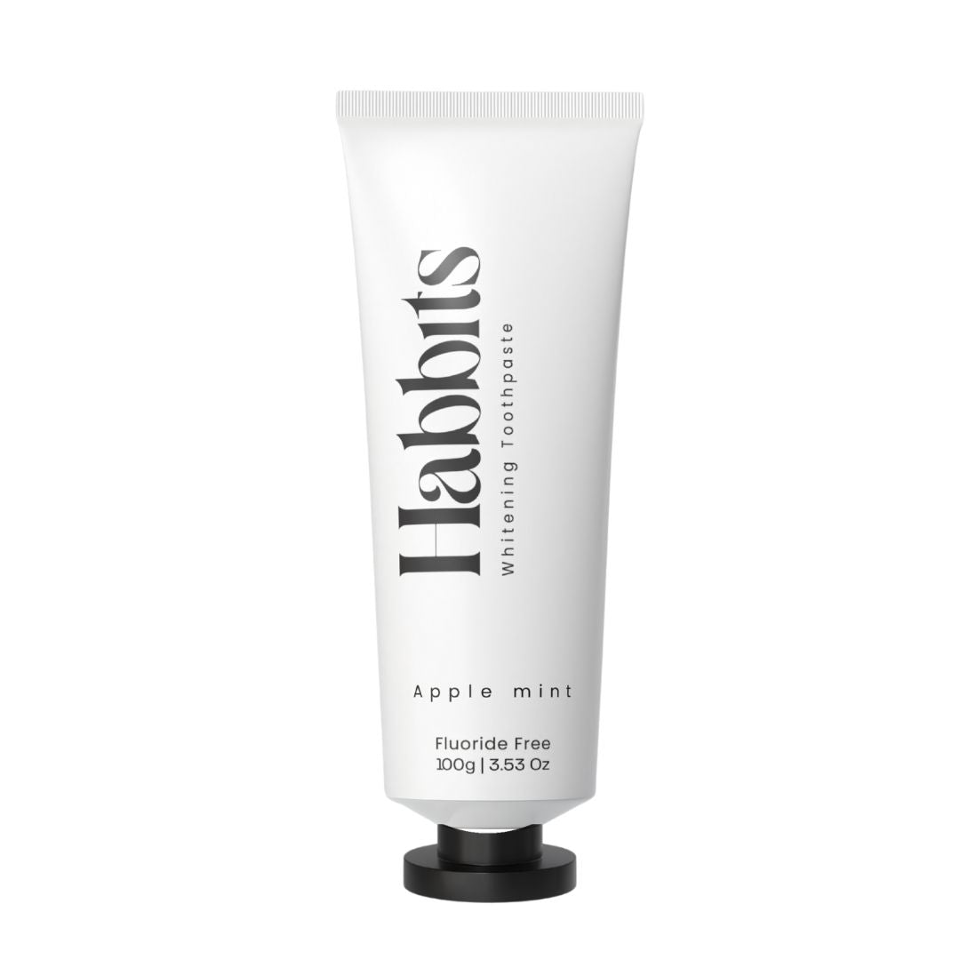Habbits Apple Mint Whitening Toothpaste | Natural & Fluoride - Free | Perlite, Baking Soda & Hydroxyapatite for Whiter, Stronger Teeth | No SLS, Parabens or Titanium Dioxide - Suspire