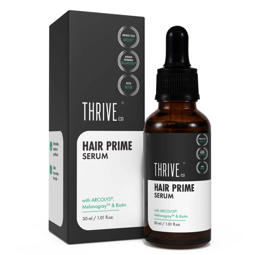 ThriveCo Hair Prime Serum With Arcolys, Biotin & Black Tea Extract, Light-Weight, Non-Sticky & Odourless Formula, Ammonia Free & Cruelty Free, 30 Ml